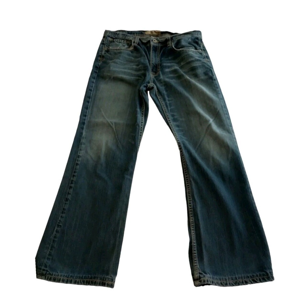 BKE Derek Men's Size 31x32 Blue Straight Leg Dark Wash Cotton Blend Stretch Jean